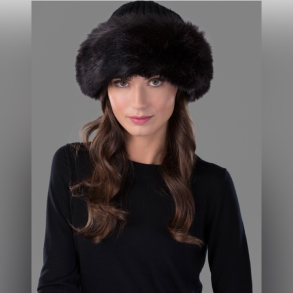 Kate Knit Beanie with Faux Fur Cuff by Surell - Picture 4 of 4